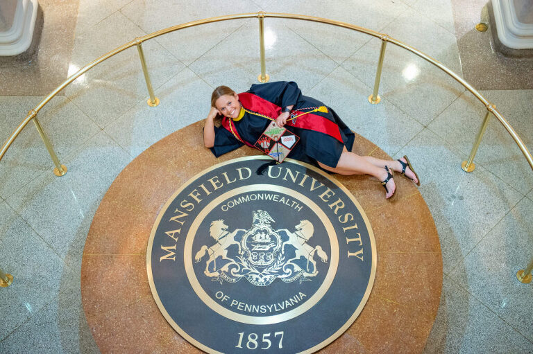 Mansfield University Grad Photos in Library